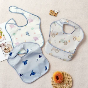 Baberos de tela para bebé con velcro set de 8 piezas