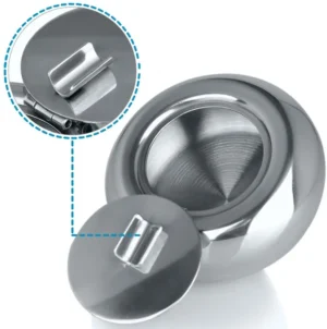 Cenicero de mesa redondo acero inoxidable con tapa