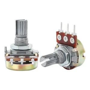 Potenciómetro rotativo 16mm eje estriado 3 pines