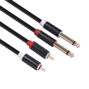 Cable 2 RCA a 2 plug 6.35mm mono audio estéreo 1.5mts