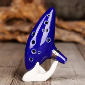 Ocarina de Porcelana Azul Marítimo con 12 Agujeros