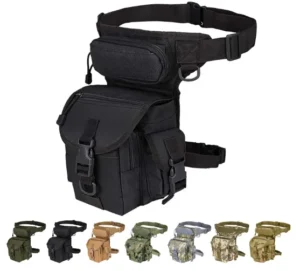 Riñonera táctica negra con porta accesorios