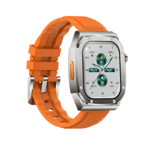 Smartwatch negro acero pantalla grande reloj inteligente