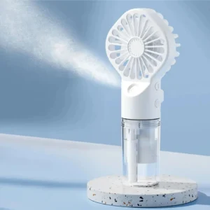 Mini ventilador de mano con rociador de agua recargable