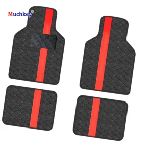 Tapetes Para Auto Universales Negro con Verde 4 pzas