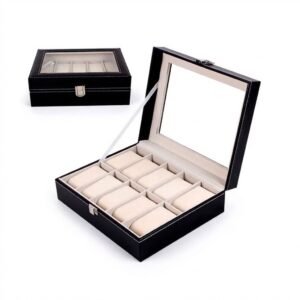 Caja organizadora para relojes pulseras color negro