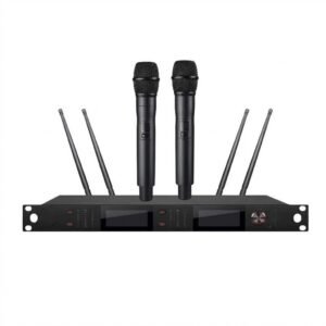 Sistema inalámbrico 4 micrófonos solapa UHF profesional