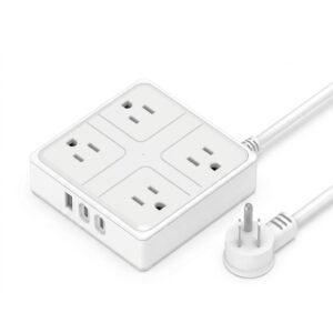Multicontacto Extension 7 En 1 (4 Enchufes 1 Usb-b 2 Usb-c) Blanco