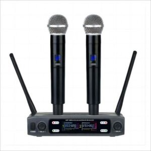 Micrófono inalámbrico doble UHF para karaoke y eventos