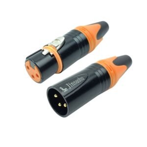 Conector XLR macho 3 pines para micrófono naranja 24pz
