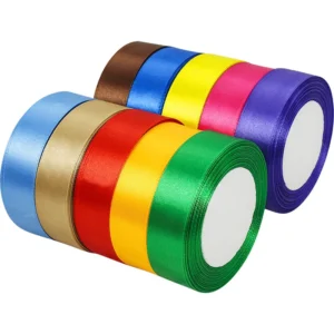 Rollo de listón satinado 25mm decoración fiestas 12 colores