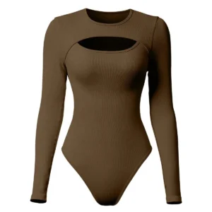 Body Mujer Sexy Ajustado Panti Blusa Manga Larga Elegante