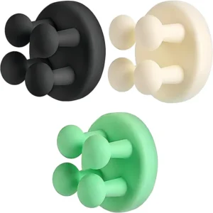 Ganchos adhesivos de silicona para baño y cocina 6pz color negro