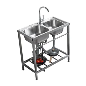 Fregadero Doble Industrial De Acero Inoxidable