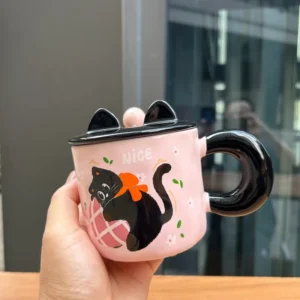 Taza de ceramica con diseño de gato divertida 350ml cafe te
