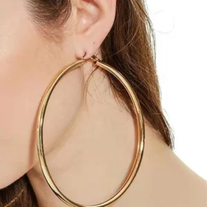 Aretes de aro grandes acero inoxidable hipoalergénicos