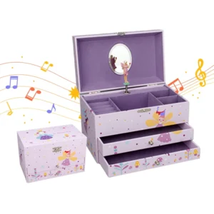 Joyero Musical Para Niña Giratorio Color Violeta