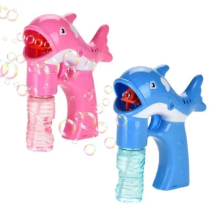 Pistola de burbujas delfín eléctrica para niños