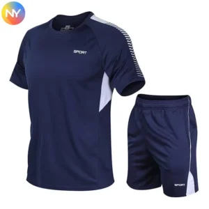 Conjunto deportivo short y playera negra hombre