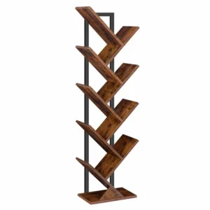 Librero árbol decorativo de madera y metal moderno
