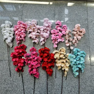 Rama flores artificiales cerezo decoración boda mesa